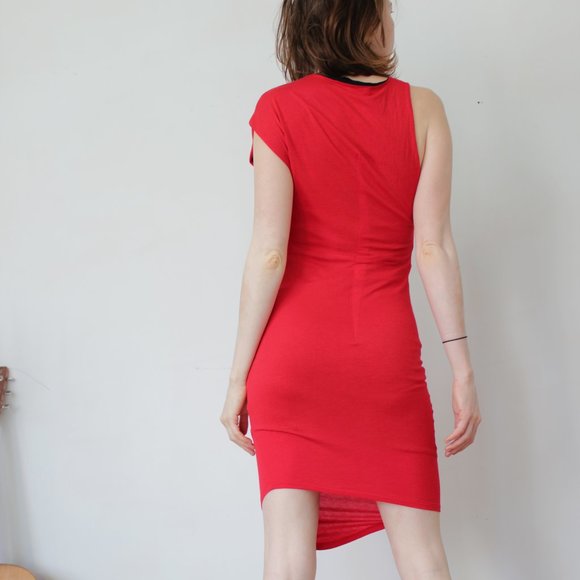 y2k mesh-lined asymmetrical dress - Picture 3 of 8